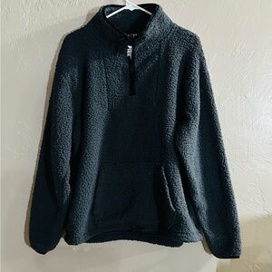 NWOT PINK Victoria's Secret Black Zip Up Sherpa Oversized Sweater